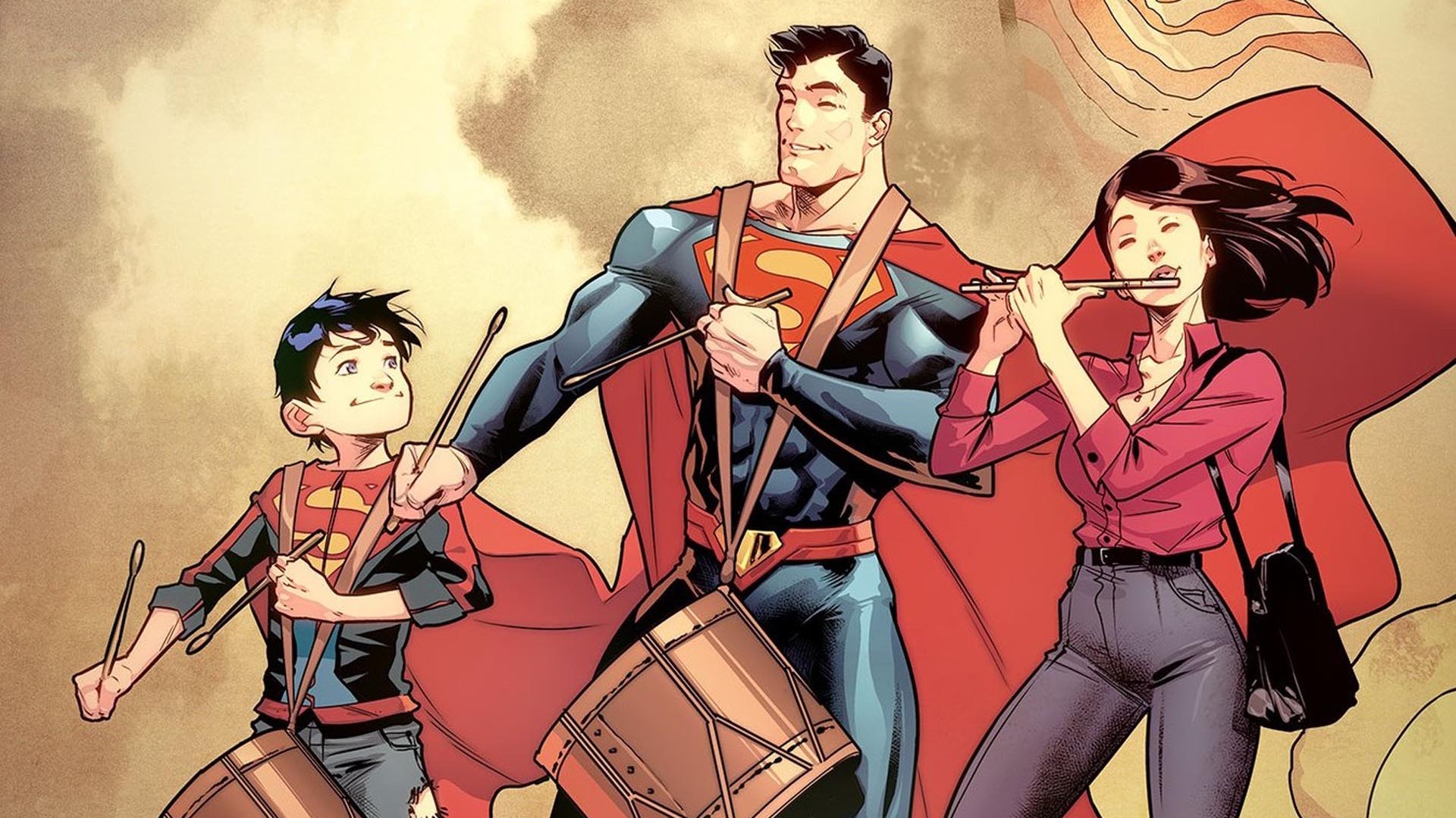سوپرمن به همراه خانواده اش در سری تولدی دوباره